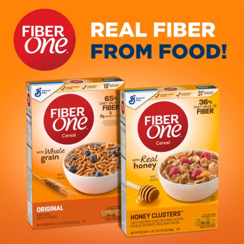 General Mills Fiber One Honey Clusters Cereal Perspective: bottom