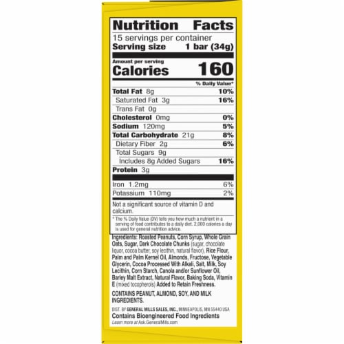Nature Valley Sweet and Salty Dark Chocolate Peanut Almond Nut Bars Perspective: bottom