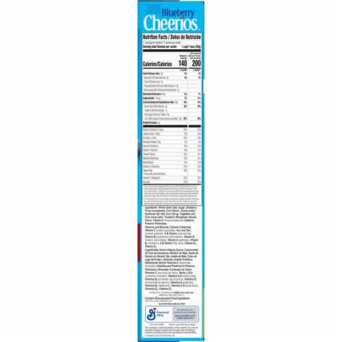 General Mills Blueberry Cheerios Large Size Cereal Perspective: bottom