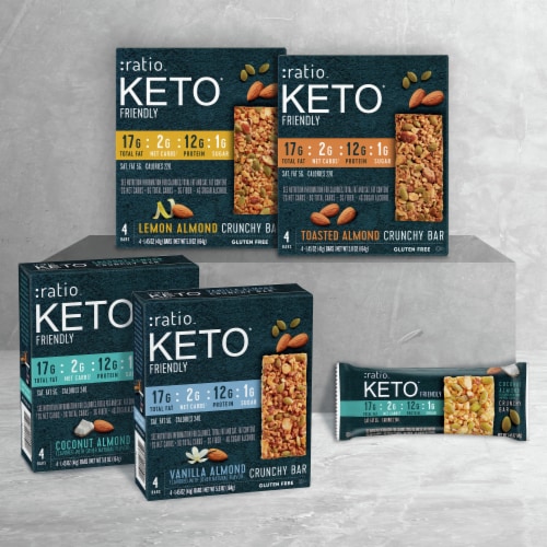 Ratio Keto Friendly Lemon Almond Crunchy Bars Perspective: bottom