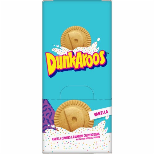Dunkaroos Vanilla Cookies and Vanilla Frosting with Rainbow Sprinkles Perspective: bottom