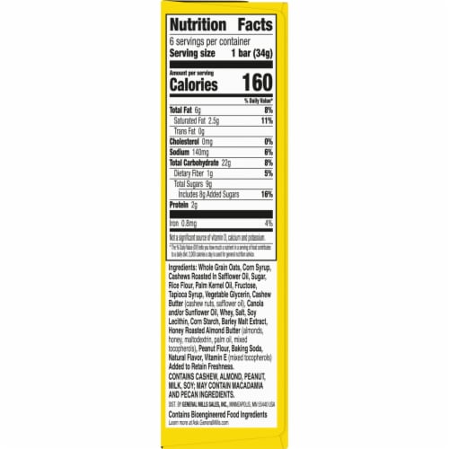 Nature Valley Sweet & Salty Nut Cashew Granola bars Perspective: bottom