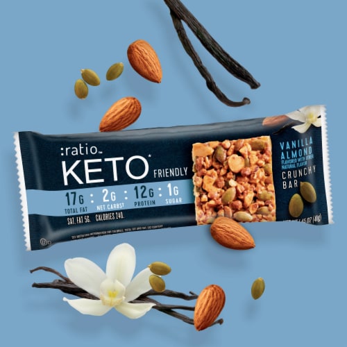 ratio Keto Friendly Vanilla Almond Crunchy Bars Perspective: bottom