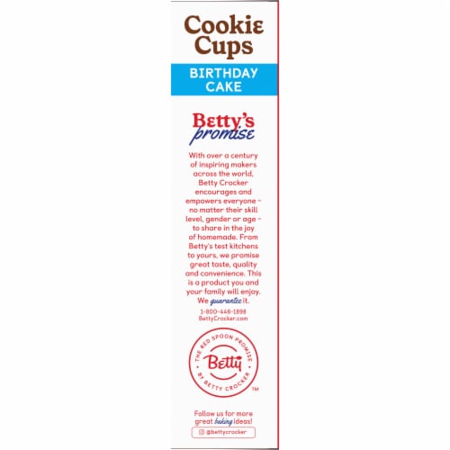Betty Crocker Ready to Bake Birthday Cake Cookie Cups Perspective: bottom