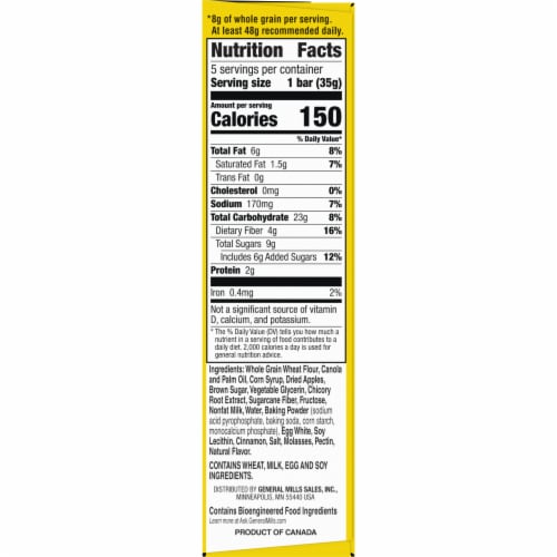 Nature Valley Soft Baked Muffin Apple Cinnamon Breakfast bars Perspective: bottom