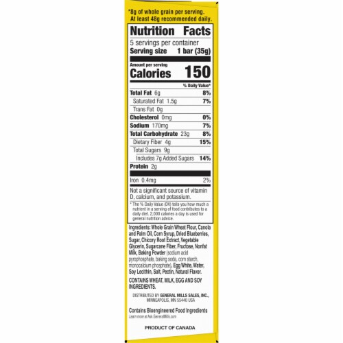 Nature Valley Soft Baked Muffin Blueberry Breakfast bars Perspective: bottom