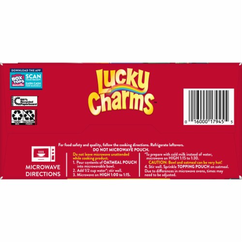 Lucky Charms with Marshmallows Instant Breakfast Oatmeal Perspective: bottom