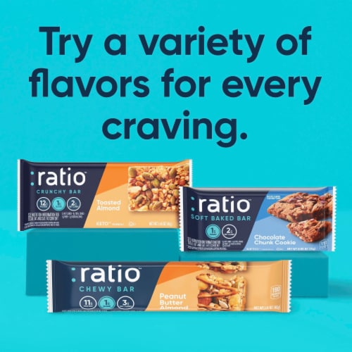 Ratio Soft Baked Chocolate Chunk Cookie Keto Friendly Bars Perspective: bottom
