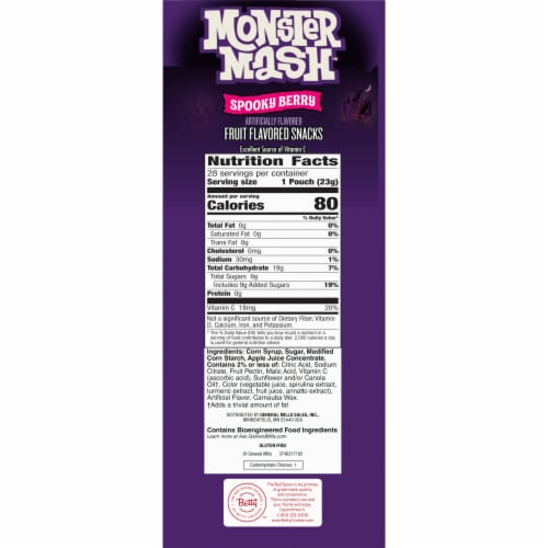 Monster Mash Spooky Berry Fruit Flavored Halloween Kids Snacks Perspective: bottom