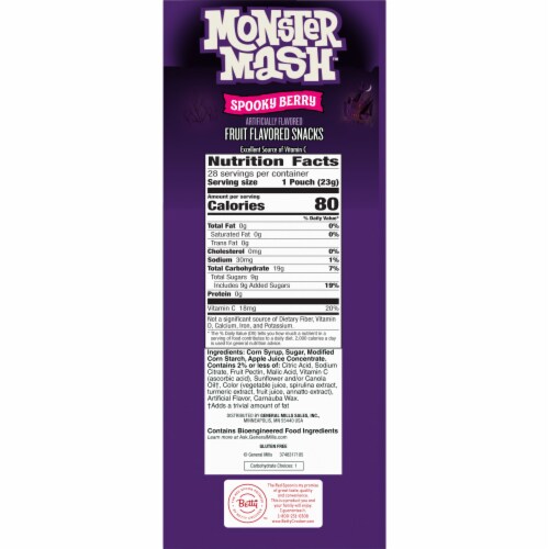 Monster Mash Spooky Berry Fruit Flavored Halloween Kids Snacks Perspective: bottom