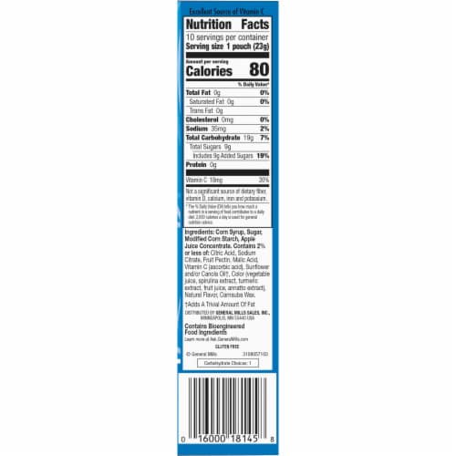 Spiderman Gluten Free Fruit Flavored Snack Treat Pouches Kids School Snacks Perspective: bottom
