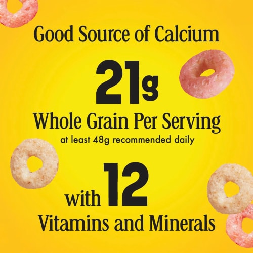 General Mills Strawberry Banana Cheerios Large Size Cereal Perspective: bottom