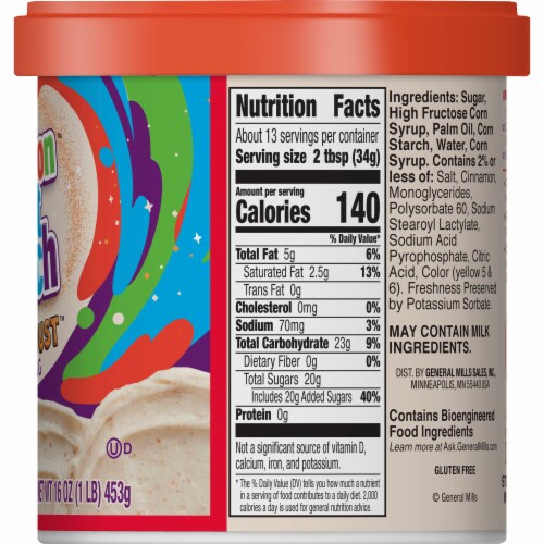 Betty Crocker Gluten Free Cinnamon Toast Crunch Frosting Perspective: bottom