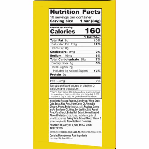 Nature Valley Whole Grain Peanut Sweet and Salty Nut Chewy Granola Bars Snacks Perspective: bottom