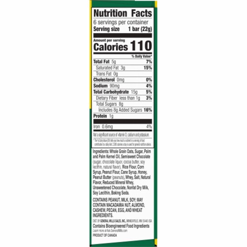 Nature Valley Whole Grain Peanut Butter Chocolate Crunchy Dipped Granola Squares Perspective: bottom