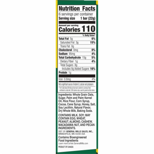 Nature Valley Whole Grain Oats and Chocolate Crunchy Dipped Granola Squares Perspective: bottom