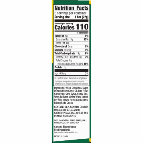 Nature Valley Whole Grain Salted Caramel Crunchy Dipped Granola Squares Lunch Box Snacks Perspective: bottom