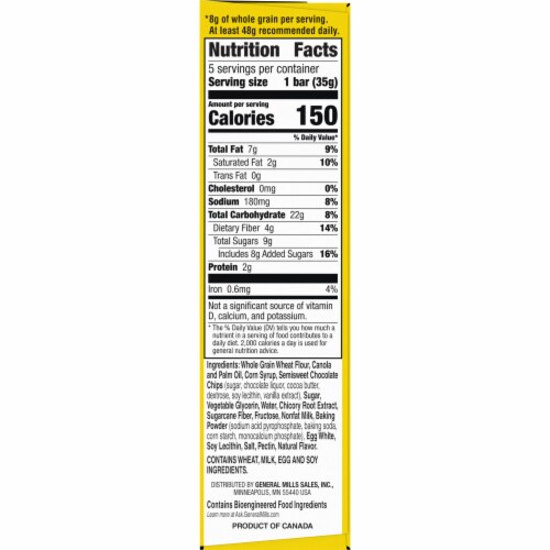 Nature Valley Chocolate Chip Soft Baked Muffin Bars Breakfast Snacks Perspective: bottom