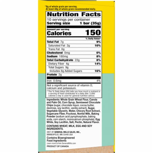 Nature Valley Chocolate Chip Soft Baked Muffin Bars Perspective: bottom