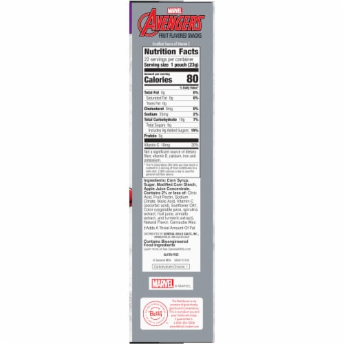 Betty Crocker Marvel Avengers Fruit Snacks Value Pack Perspective: bottom