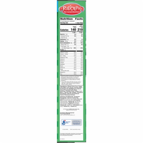 General Mills Rudolph the Red Nosed Reindeer Family Size Holiday Cereal Perspective: bottom