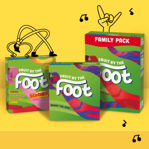 Fruit by the Foot Fruit Flavored Snacks, Berry Tie-Dye, 4.5 oz, 6