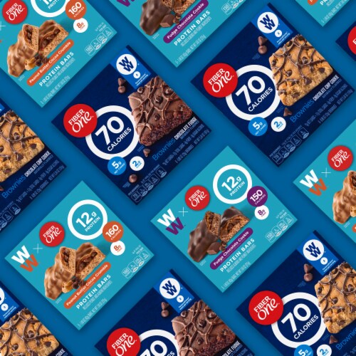 Fiber One Weight Watchers Fudge Chocolate Cookie Chewy Protein Bars Perspective: bottom