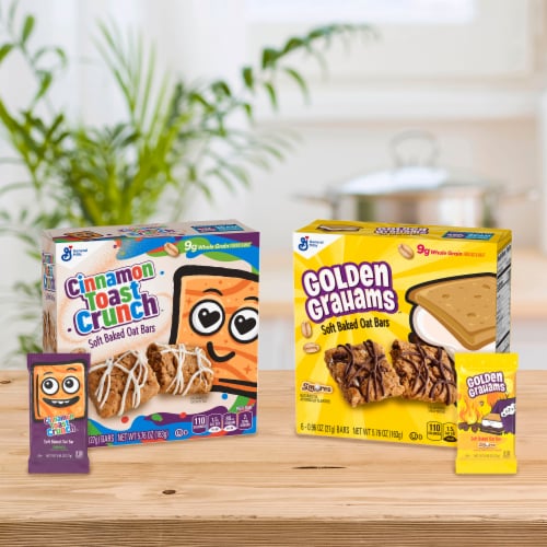 Golden Grahams S'mores Soft Baked Oat Bars Chewy Treat Bars Perspective: bottom