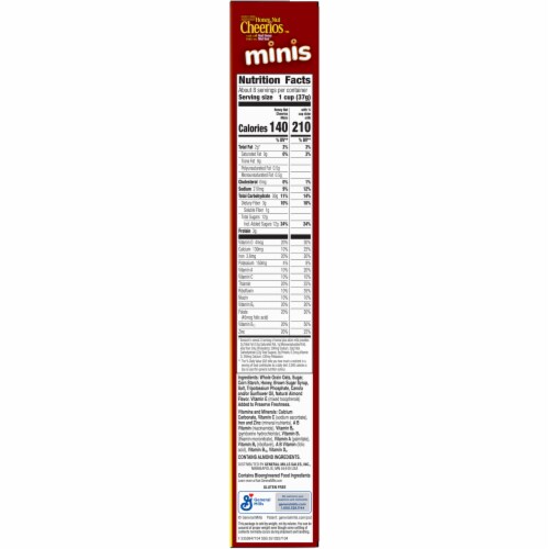 Honey Nut Cheerios Minis Breakfast Cereal Perspective: bottom