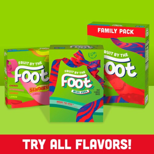 Fruit By The Foot Mini Feet Berry Tie-Dye Fruit Flavored Snacks Holiday Pack Perspective: bottom