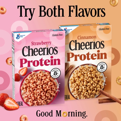 General Mills Strawberry Cheerios Protein Large Size Cereal Perspective: bottom