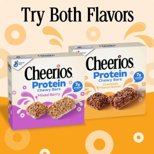 Cheerios Protein Mixed Berry Chewy Cereal Treat Bars Perspective: bottom