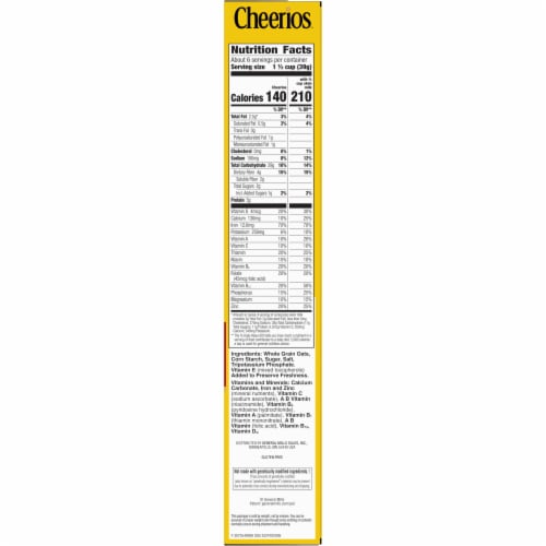 Cheerios Whole Grain Oat Gluten Free Cereal Perspective: bottom