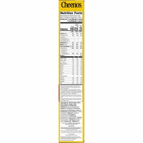 Cheerios Whole Grain Oat Gluten Free Cereal Perspective: bottom