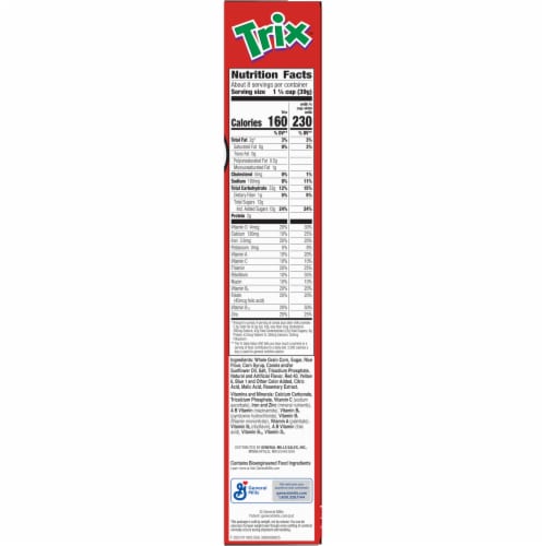 General Mills Trix Fruity Shapes Cereal Perspective: bottom