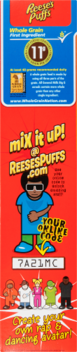 General Mills Reese's Puffs Large Size Cereal Perspective: bottom