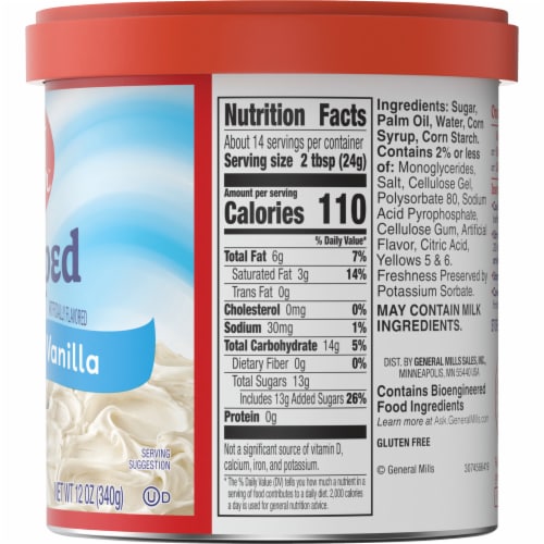 Betty Crocker™ Gluten Free Whipped Vanilla Frosting Perspective: bottom