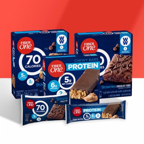 Fiber One Caramel Nut Chewy Protein Bars Healthy Lunch Box Snacks Perspective: bottom