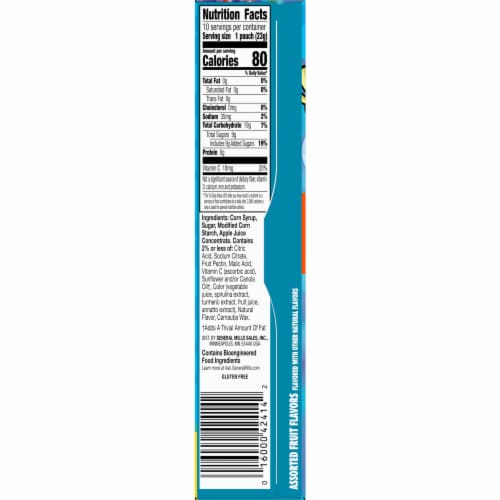 SpongeBob SquarePants Fruit Flavored Snacks Treat Pouches Perspective: bottom