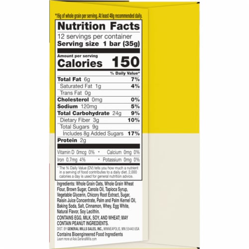 Nature Valley Cinnamon Brown Sugar Soft Baked Oatmeal Squares Perspective: bottom