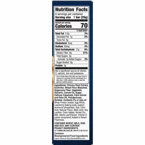 Fiber One Lemon 70 Calorie Soft Baked Bars Low Net Carb Snacks Perspective: bottom
