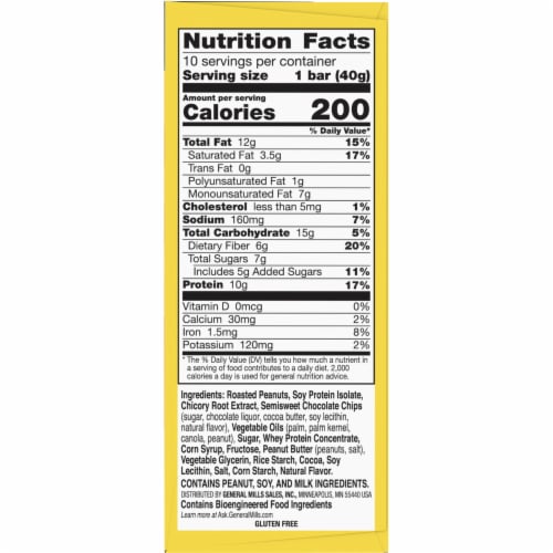 Nature Valley Peanut Butter Dark Chocolate Chewy Protein Granola Bars Snacks Perspective: bottom