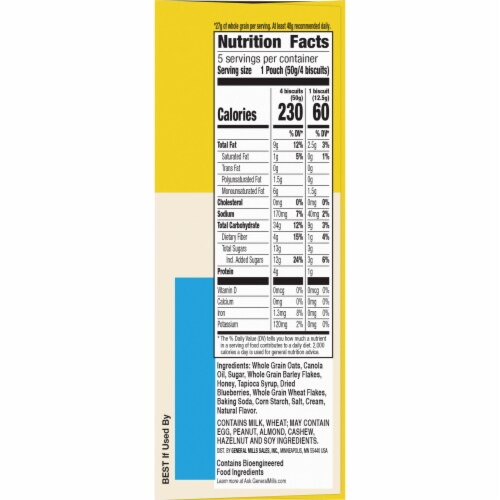 Nature Valley Crispy Blueberry Breakfast Biscuits Perspective: bottom