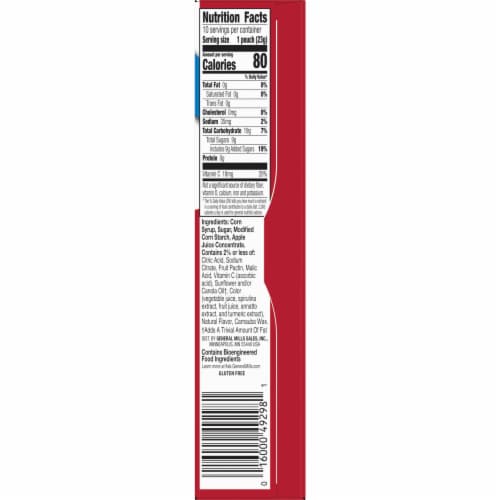 Pokemon Gluten Free Fruit Flavored Snack Treat Pouches Kids School Snacks Perspective: bottom