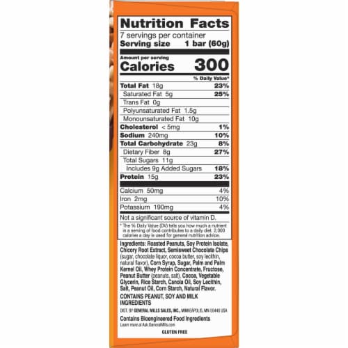 Nature Valley Peanut Butter Dark Chocolate XL Protein Granola Bars Perspective: bottom