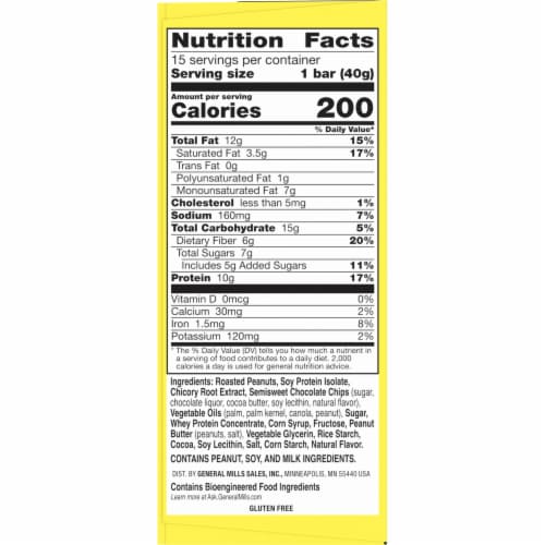 Nature Valley Chewy Protein Peanut Butter Dark Chocolate Granola Bars Perspective: bottom