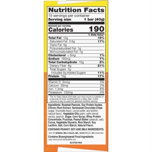 Nature Valley Chewy Protein Peanut Butter Dark Chocolate Granola Bars Perspective: bottom