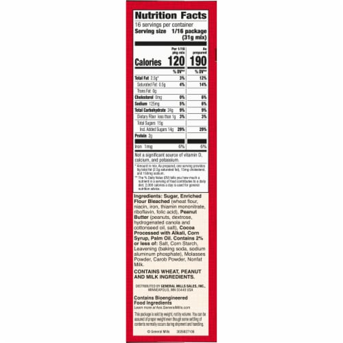Betty Crocker™ Delights Peanut Butter Cookie Brownie Bar Mix Perspective: bottom
