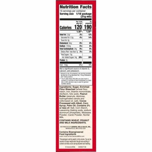 Betty Crocker™ Delights Peanut Butter Cookie Brownie Bar Mix Perspective: bottom