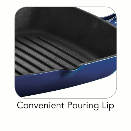 Tramontina Gourmet Cast Iron Grill Pan - Gradated Cobalt Perspective: bottom